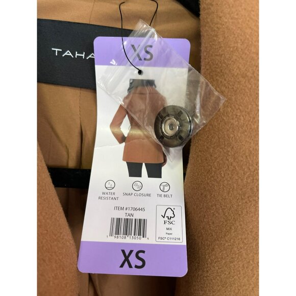 Tahari XS Tan Water-Resistant Snap Closure Belted Coat NWT - Picture 5 of 8